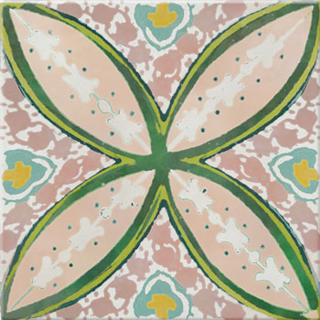 Mosaic House Moroccan tile Pigalle 1-30-12-5-10-1-8-21-22-24 White Celadon Green Light Green Lime Green Green White Ochre Pink Light Pink Sea Green  hand painted handpainted 